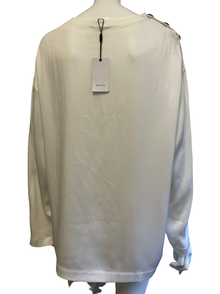 REISS Casper Button Shoulder Top - Picture 3 of 8